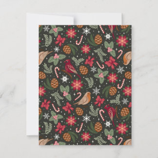Cartes Pour Fêtes Annuelles Noël naturel Ditsy