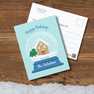 CARTES POUR FÊTES ANNUELLES NOËL NEIGE GLOBE