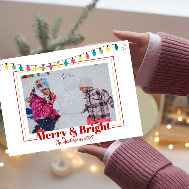Cartes Pour Fêtes Annuelles Noël Neige Joyeuse et brillante lumière photo (Créateur téléchargé)