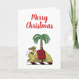 Cartes Pour Fêtes Annuelles Noël Noël Camel héraldique Palmier couleur