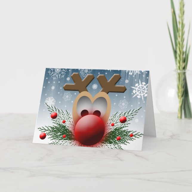 Cartes Pour Fêtes Annuelles Noël Noël des rennes Noël noir à l'intérieur (Devant)