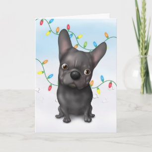 Cartes Pour Fêtes Annuelles Noël (noir) de bouledogue français