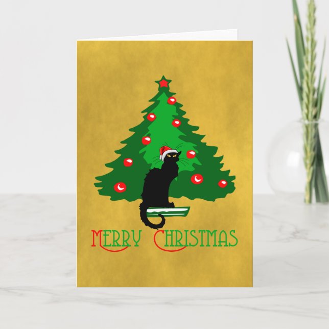 Cartes Pour Fêtes Annuelles Noël Noir de conversation Joyeux (Devant)