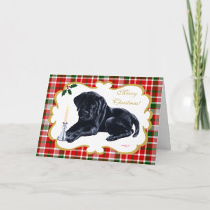 Cartes Pour Fêtes Annuelles Noël noir de labrador retriever