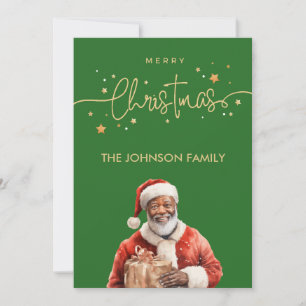 Cartes Pour Fêtes Annuelles Noël noir du Père Noël africain