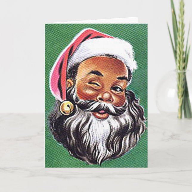 Cartes Pour Fêtes Annuelles Noël noir du Père Noël africain (Devant)