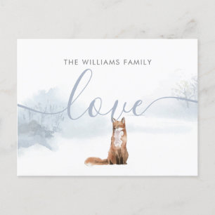 Cartes Pour Fêtes Annuelles Noël Nom de famille Hivernal Renard boisé