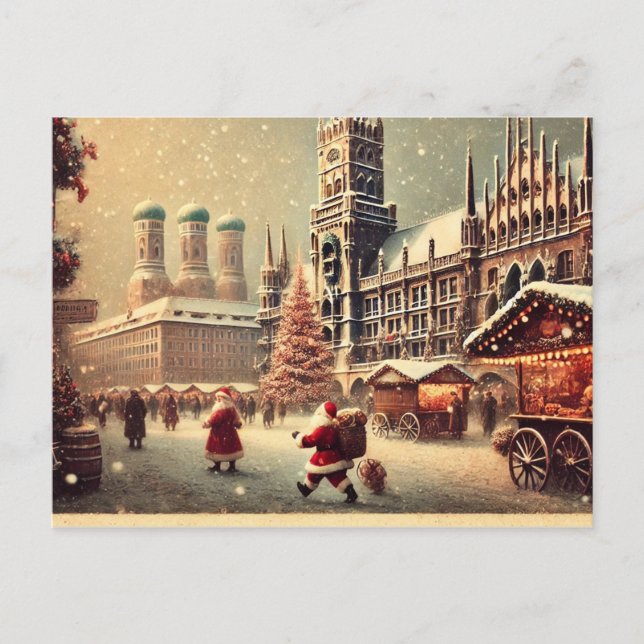 Cartes Pour Fêtes Annuelles Noël nostalgique à Munich - Charme des Fêtes (Devant)