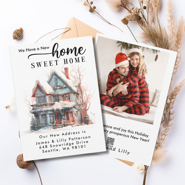 Cartes Pour Fêtes Annuelles Noël Nouvelle maison pour les vacances déménager (Créateur téléchargé)