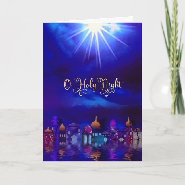 Cartes Pour Fêtes Annuelles Noël, Ô Nuit Sainte, Chrétien, Étoile de Bethléem (Devant)