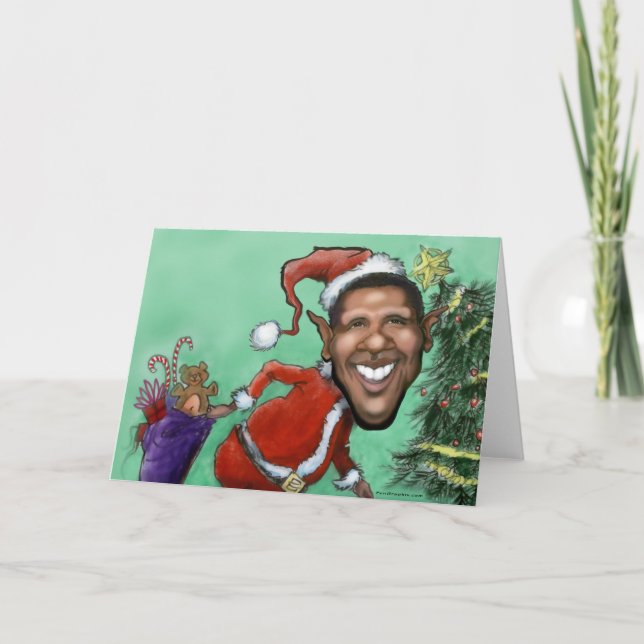 Cartes Pour Fêtes Annuelles Noël Obama (Devant)