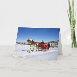 Cartes Pour Fêtes Annuelles Noël occidental - Cheval Sleigh Noël