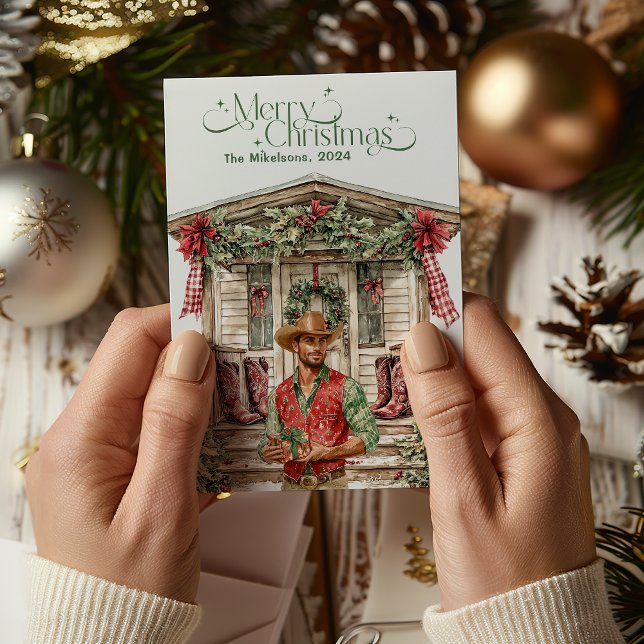 Cartes Pour Fêtes Annuelles Noël occidental rustique (Créateur téléchargé)