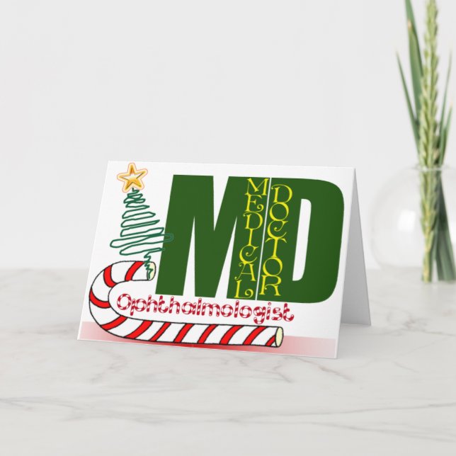 CARTES POUR FÊTES ANNUELLES NOËL OPHTHALMOLOGUE (Devant)