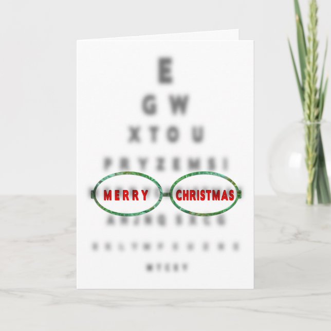 Cartes Pour Fêtes Annuelles NOËL - Optométriste - GRAPHIQUE DES YEUX (Devant)
