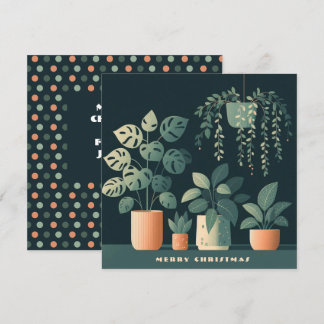 Cartes Pour Fêtes Annuelles Noël Orange Green Pots Plantes
