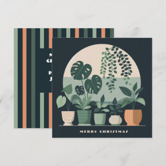 Cartes Pour Fêtes Annuelles Noël Orange Green Pots Plantes