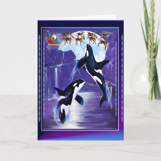 Cartes Pour Fêtes Annuelles Noël Orca (Devant)