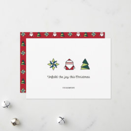 Cartes Pour Fêtes Annuelles Noël Origami blanc