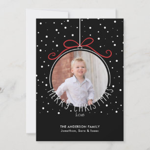 Cartes Pour Fêtes Annuelles Noël Ornement Bow Photo Noël