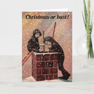 Cartes Pour Fêtes Annuelles Noël Ou Poussière, Garçon Chimney Balayage Antique