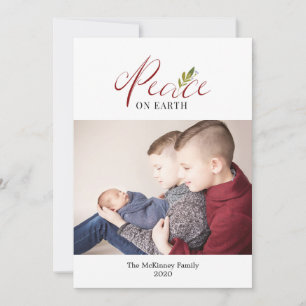 Cartes Pour Fêtes Annuelles Noël Paix sur Terre Bourgogne Rouge Photo