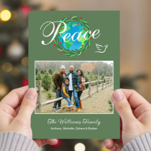 Cartes Pour Fêtes Annuelles Noël Paix sur Terre Photo personnalisée