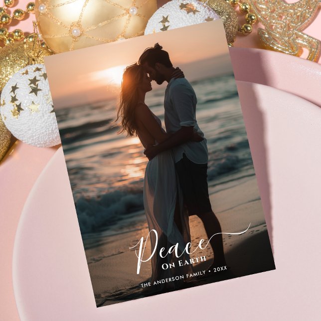 Cartes Pour Fêtes Annuelles Noël Paix sur Terre Sunset Beach Photo (Créateur téléchargé)