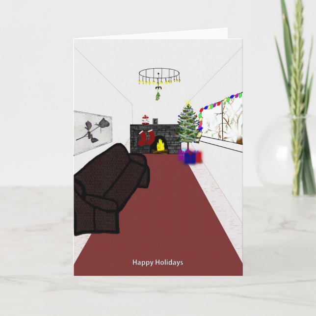 Cartes Pour Fêtes Annuelles Noël par le feu (Devant)