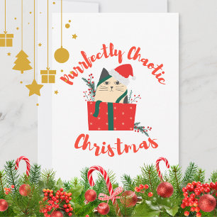Cartes Pour Fêtes Annuelles Noël parfaitement chaotique - Chat drôle de vacanc