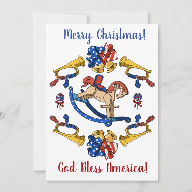 Cartes Pour Fêtes Annuelles Noël patriotique (Devant)