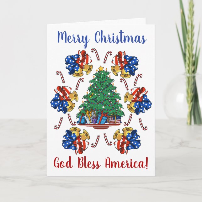 Cartes Pour Fêtes Annuelles Noël patriotique (Devant)