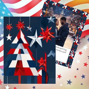 Cartes Pour Fêtes Annuelles Noël patriotique Abstrait
