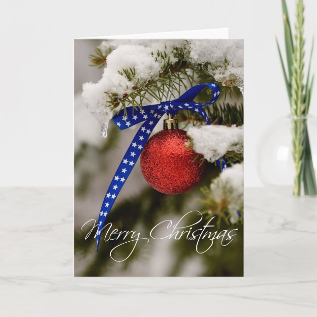 Cartes Pour Fêtes Annuelles Noël patriotique de Joyeux Noël (Devant)