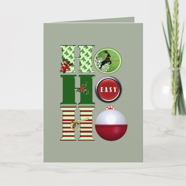 Cartes Pour Fêtes Annuelles Noël Pêche (Devant)