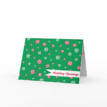 Noël Peppermenthe Candy Green Holiday Salutations