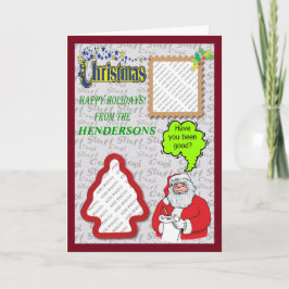 Cartes Pour Fêtes Annuelles Noël Père Noël & Arbre Ajouter Photos