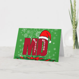 CARTES POUR FÊTES ANNUELLES NOËL PÈRE NOËL MD - MÉDECIN MÉDICALE