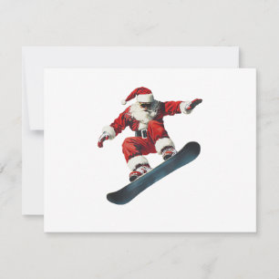 Cartes Pour Fêtes Annuelles Noël Père Noël Snowboard Snowboarding Snowb