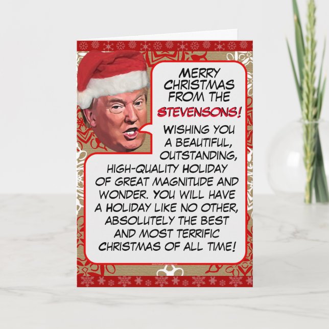 Cartes Pour Fêtes Annuelles Noël personnalisé du président Donald Trump (Devant)