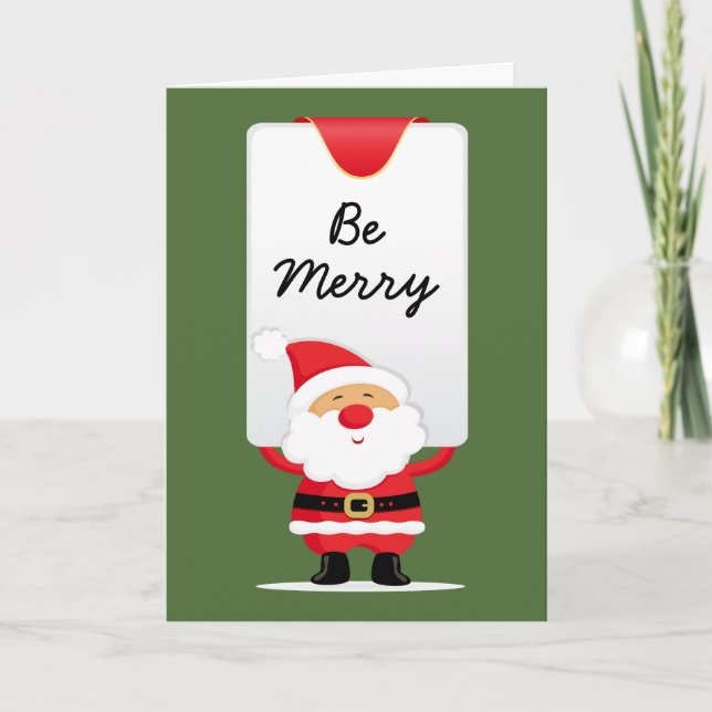 Cartes Pour Fêtes Annuelles Noël personnalisé Père Noël joyeux (Devant)