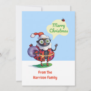 Cartes Pour Fêtes Annuelles Noël personnalisé père Noël Ladybug