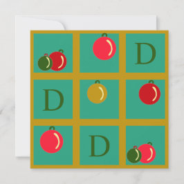 Cartes Pour Fêtes Annuelles Noël personnalisé rouge vert et or ornement