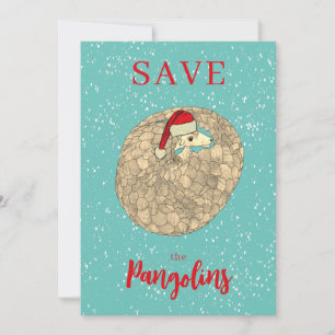 Cartes Pour Fêtes Annuelles Noël personnalisé Sauvez le Pangolin