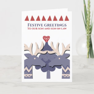 Cartes Pour Fêtes Annuelles Noel personnalisé scandinave Reindeer Gay