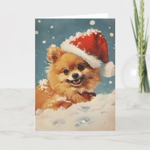 Cartes Pour Fêtes Annuelles Noël personnalisé vintage de Poméranie