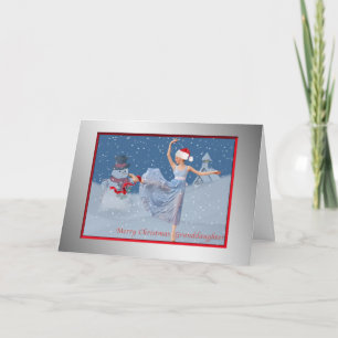 Cartes Pour Fêtes Annuelles Noël, petite-fille, ballerine dans la neige