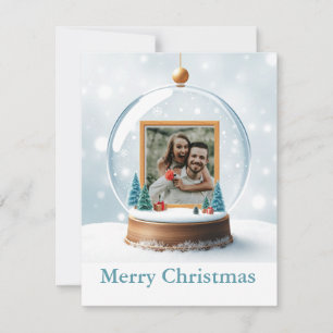 Cartes Pour Fêtes Annuelles Noël Photo Boule à Neige Personnalisable