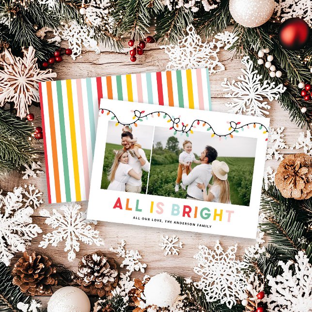 Cartes Pour Fêtes Annuelles Noël photo collage arc-en-ciel mignon plaisir (Créateur téléchargé)