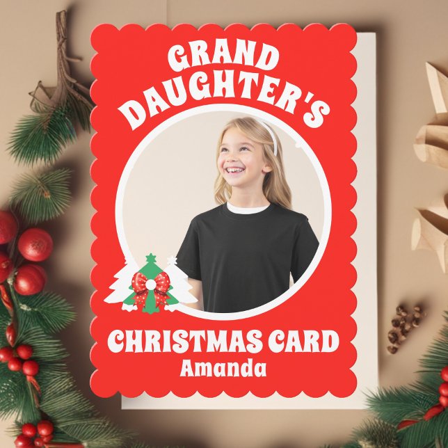 Cartes Pour Fêtes Annuelles Noël photo de la petite-fille personnalisée (Créateur téléchargé)